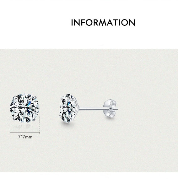 Unique Fashion Design Japanese-Korean Style Mild Luxe Sparkling Zirconia Stud Earrings