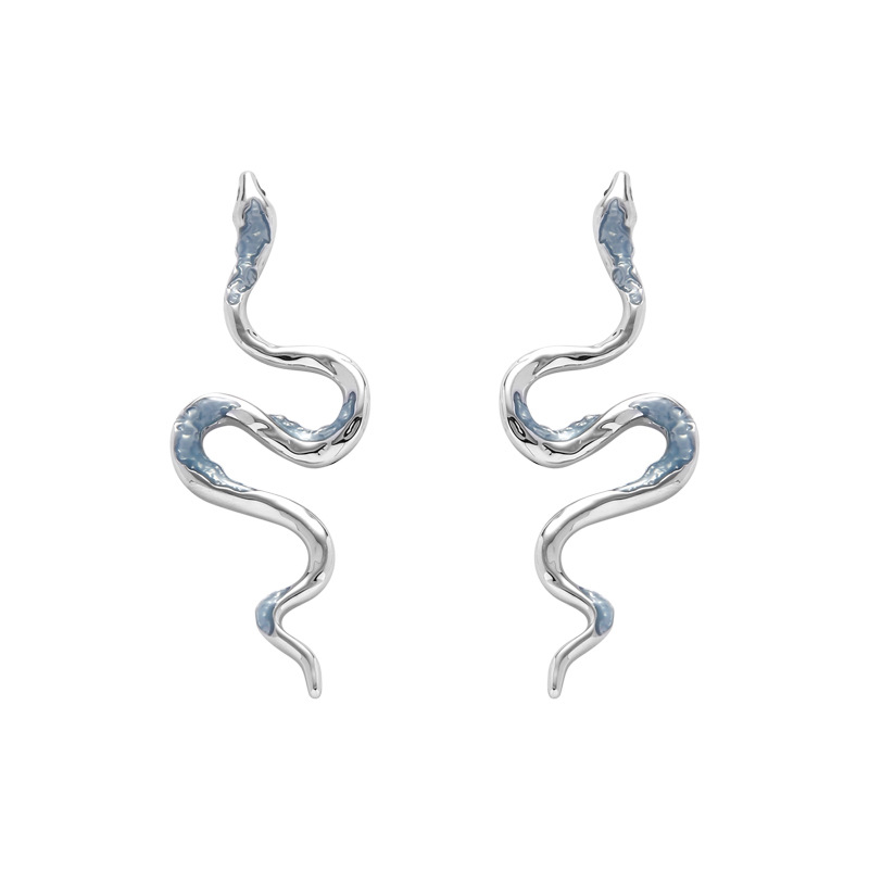 Devil's Eye Blue Snake Stud Earring