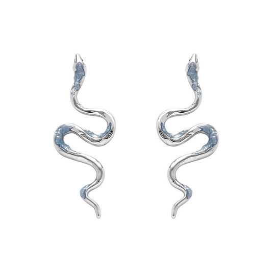 Devil's Eye Blue Snake Stud Earring