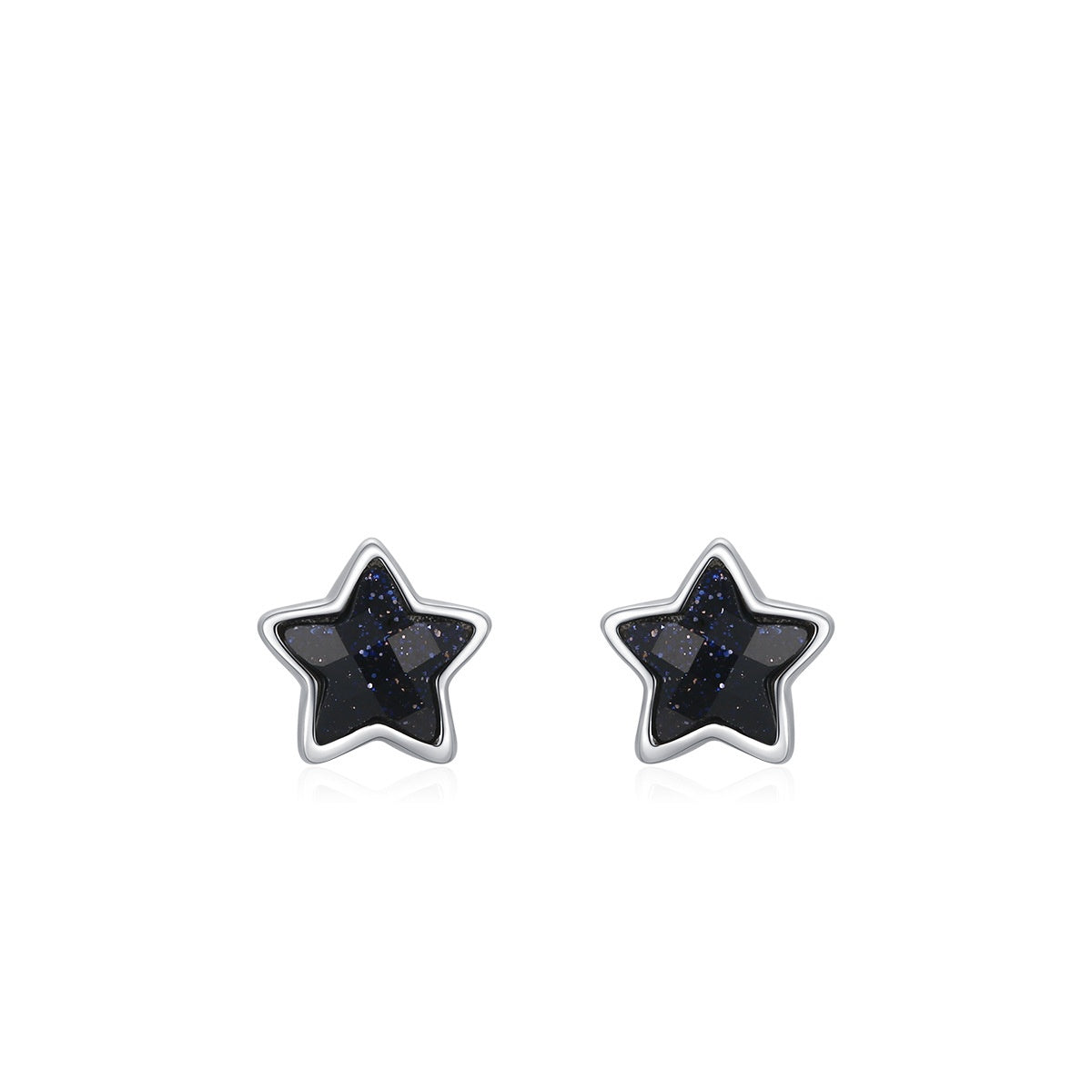 Niche Kanyo Minimalist Design Obsidian Star Stud Earring