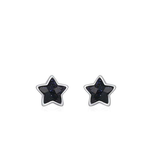 Niche Kanyo Minimalist Design Obsidian Star Stud Earring