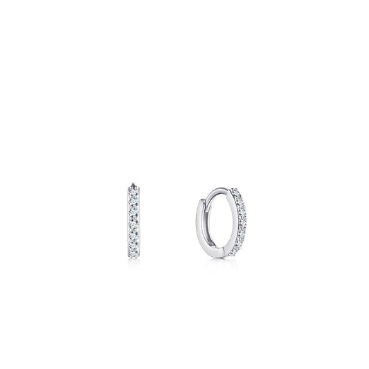 Expressive Style: Minimalistic Round Half Eternity Ear Hoop