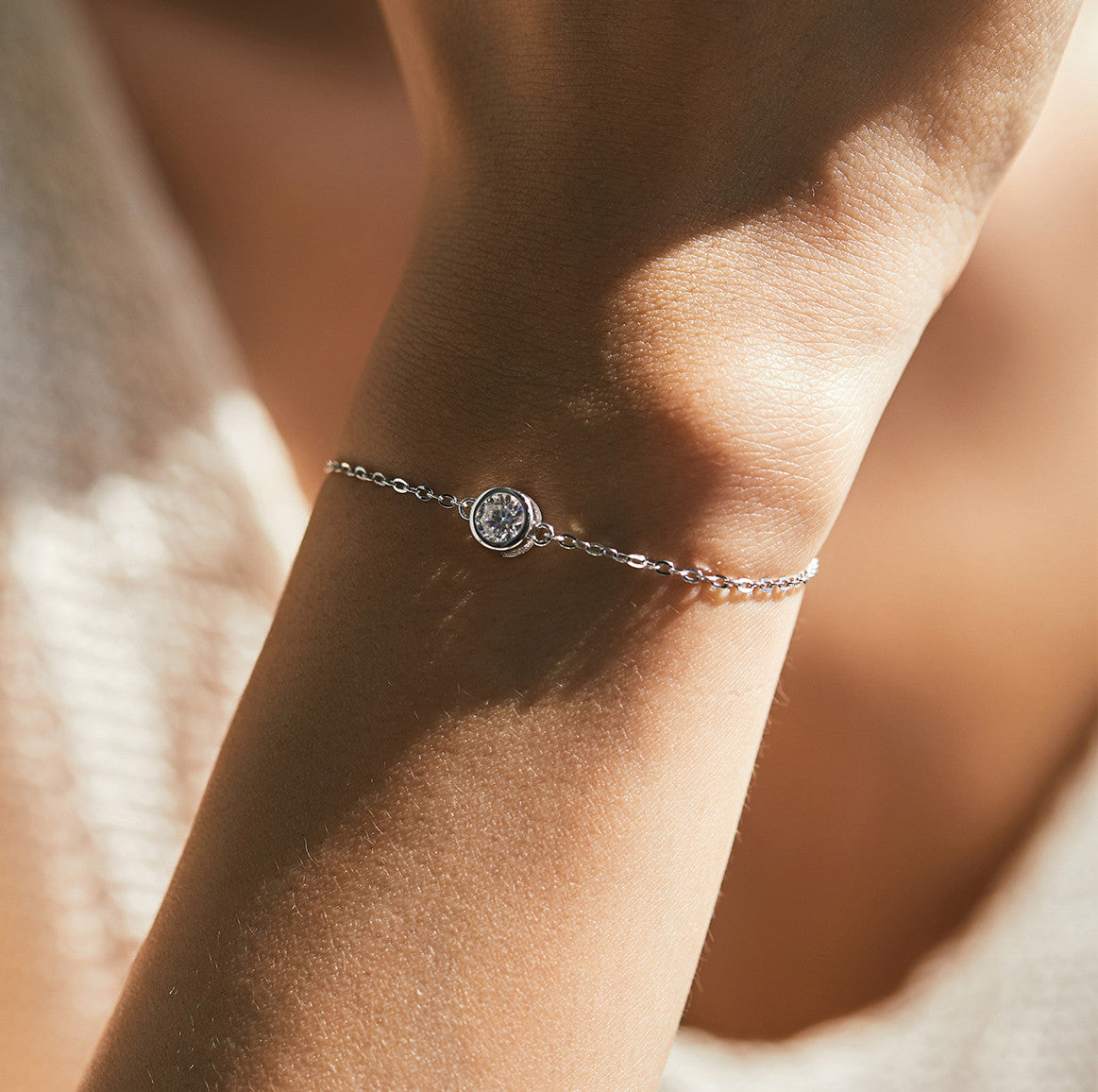 Moissanite Thin Classic Simple Style Versatile Bracelet