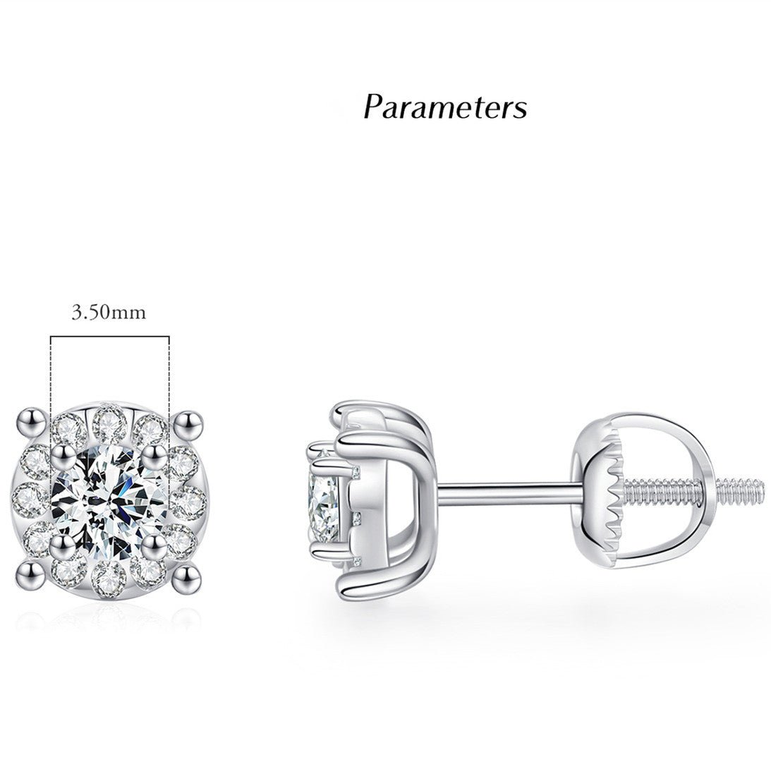 Moissanite Classic French Style Claw-Set Stud Earrings