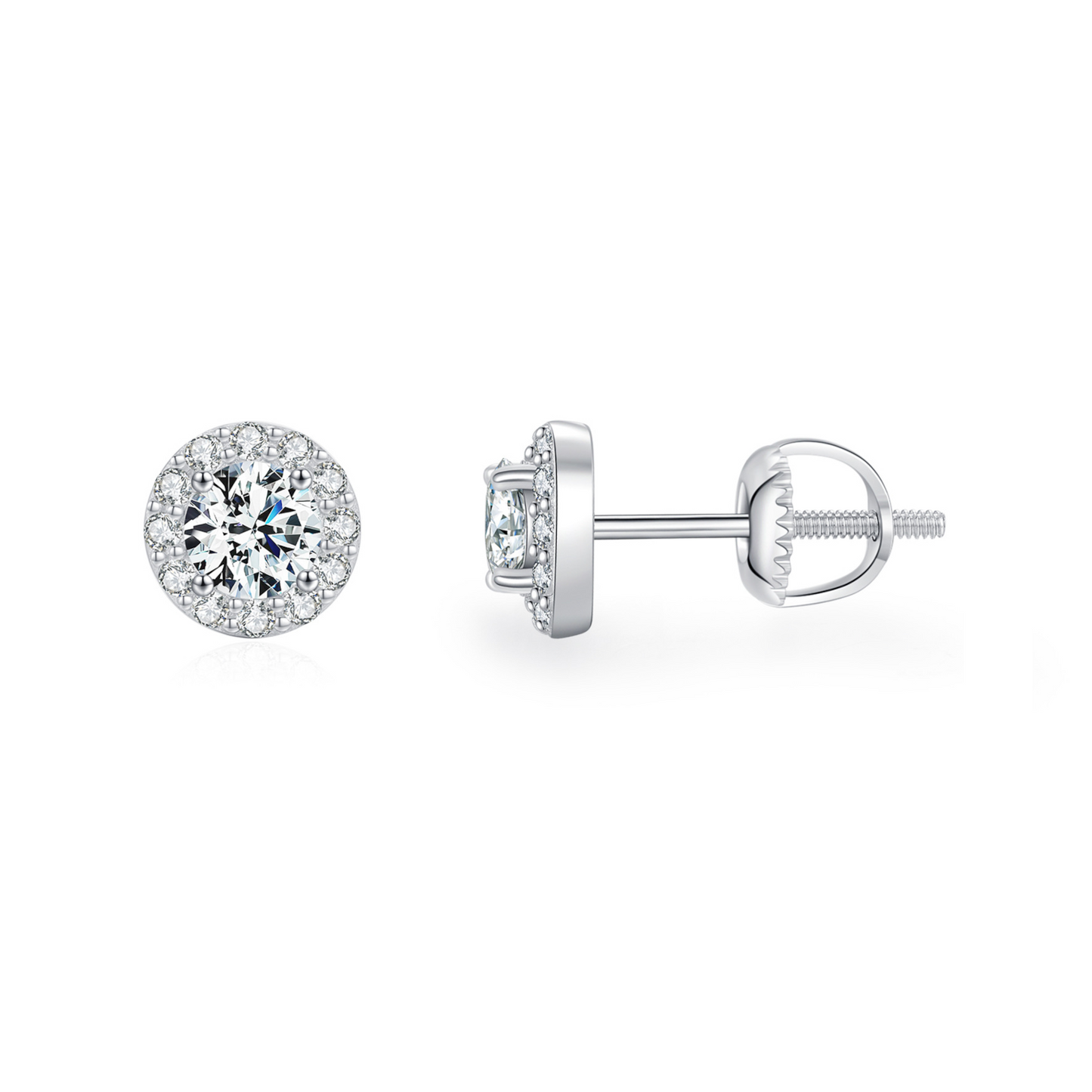 Moissanite Sparkling high-end feeling Versatile Ear Studs