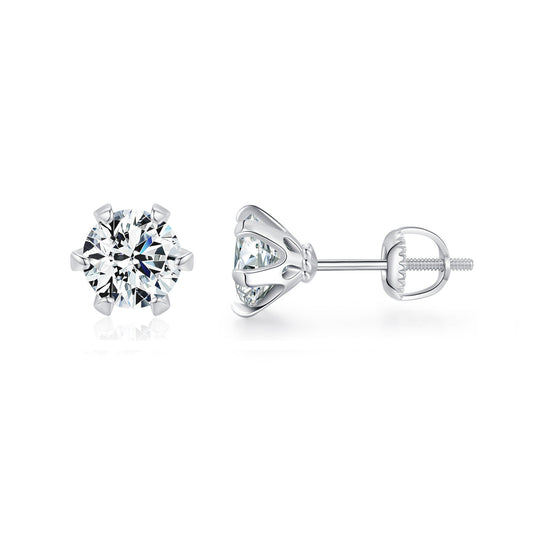 Moissanite Entry Lux Crown Stud Earrings