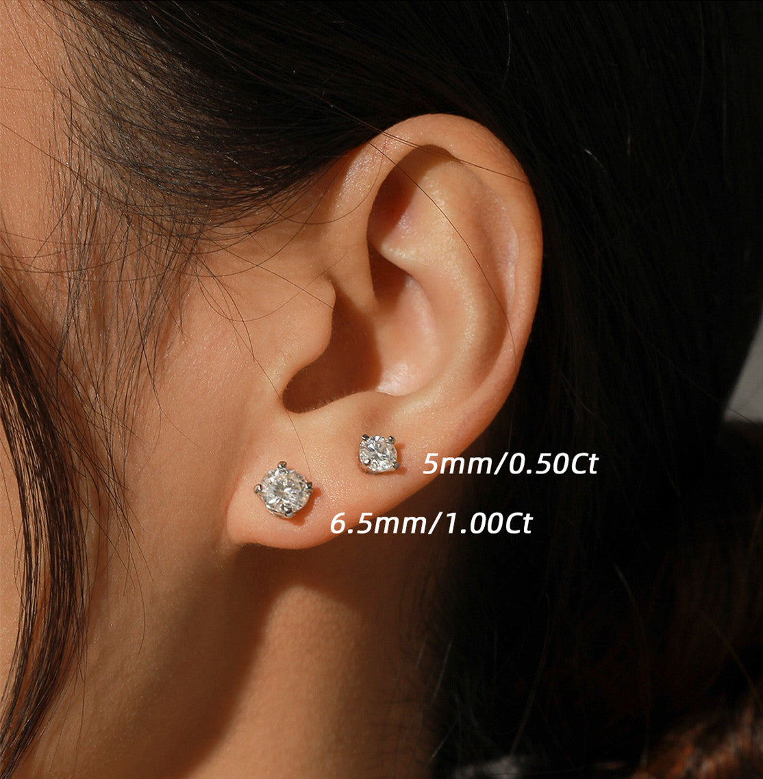 Moissanite Classic Entry Lux Stud Earrings