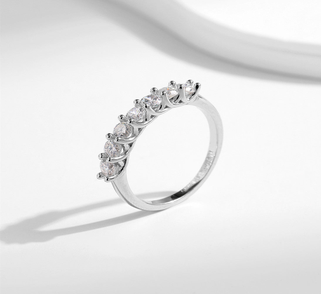 Luxurious French Style Moissanite Half-Eternity Ring