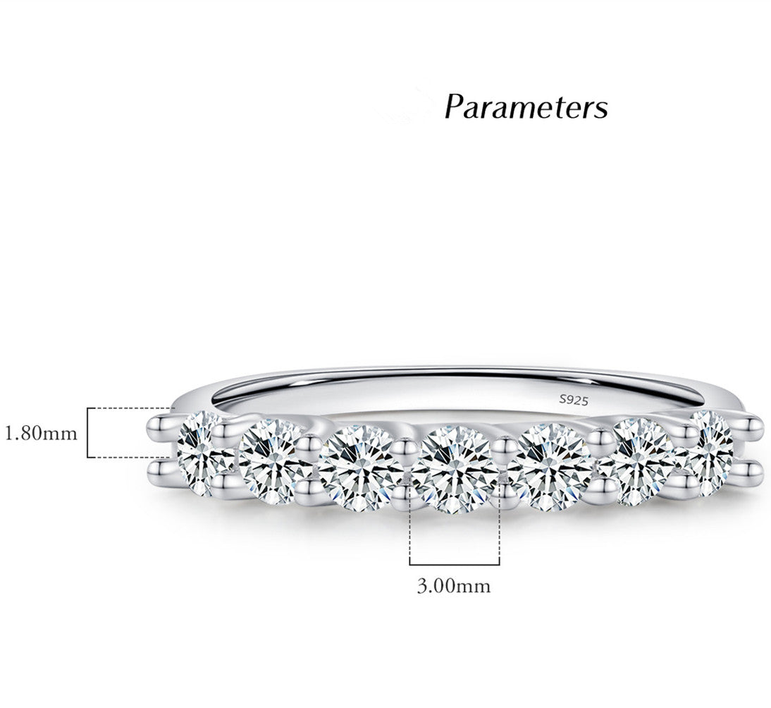 Luxurious French Style Moissanite Half-Eternity Ring