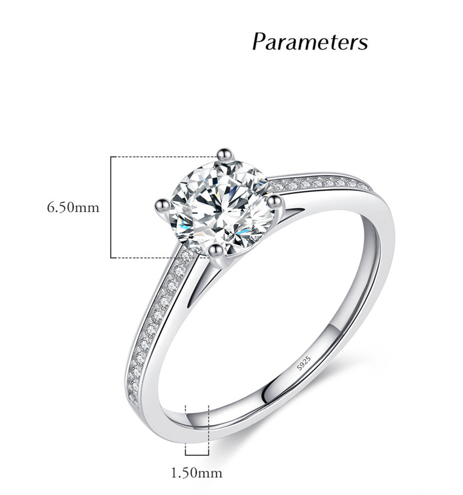 Moissanite Luxurious European Style Wedding Ring