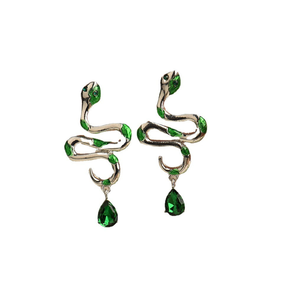 "Slytherin" Snake Chic Green Earring