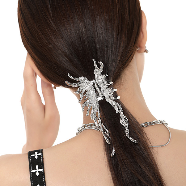 Chic Silver Butterfly Hair Claw Clip