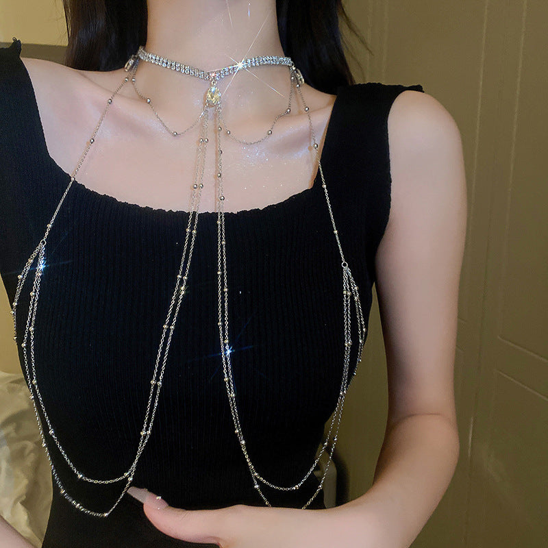 Sexy Shining Rhinestone Necklace & Breast Chain