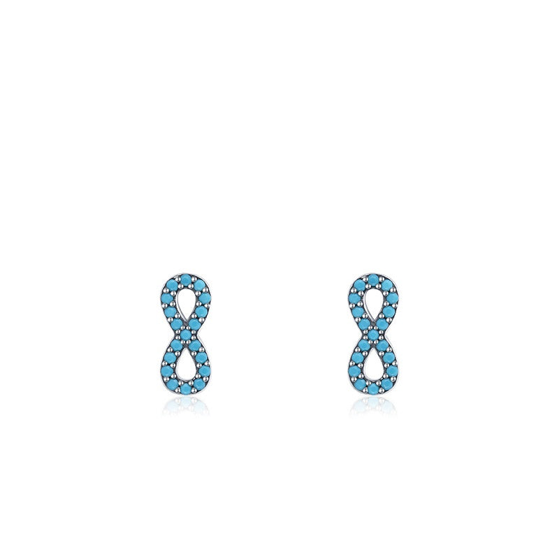 Korean Fashion Love Infinity Symbol Turquoise-Inspired Stud Earring