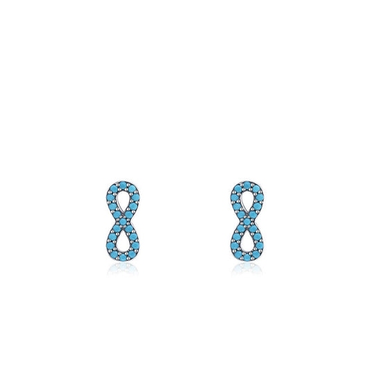 Korean Fashion Love Infinity Symbol Turquoise-Inspired Stud Earring