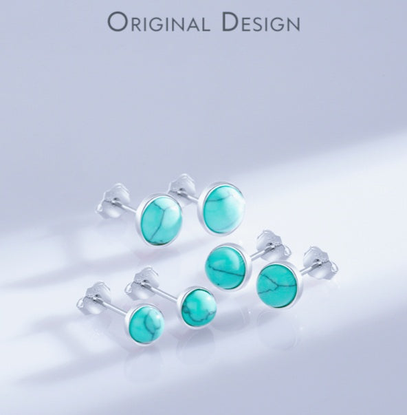 Exquisite Design Fashionable&Versatile with Niche Appeal Faux Turquoise Stud Earring