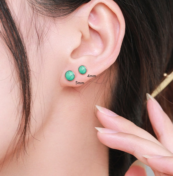 Exquisite Design Fashionable&Versatile with Niche Appeal Faux Turquoise Stud Earring