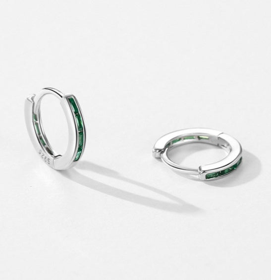 Korean-style Niche Design Entry lux Colorful CZ Hoop Earrings