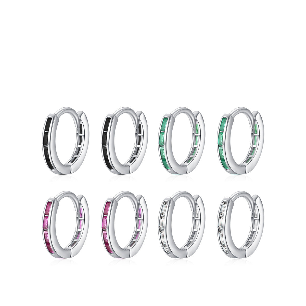 Korean-style Niche Design Entry lux Colorful CZ Hoop Earrings