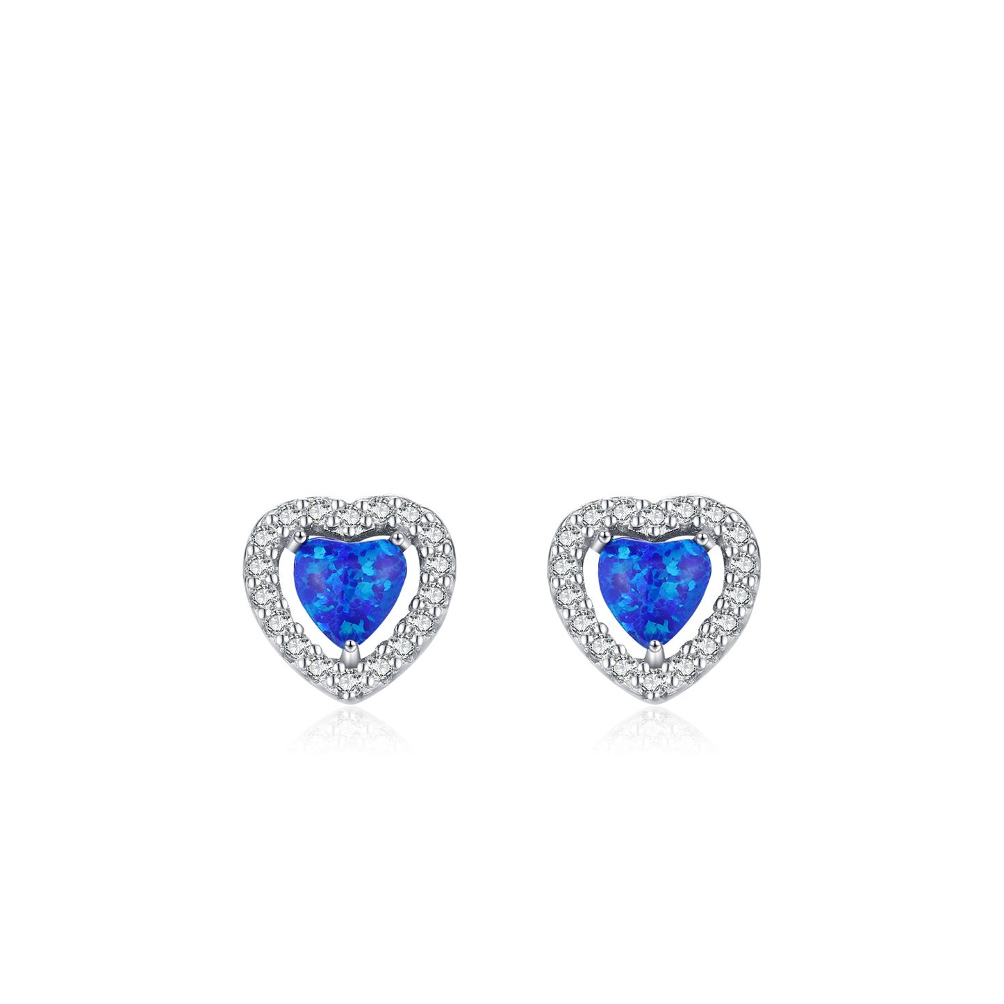 Designful Entry Lux Artificial Opal Love Heart Stud Earring