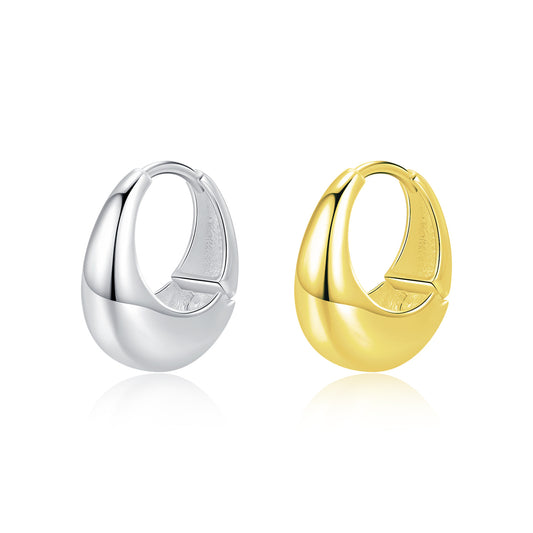 Minimalistic High-end Feeling Glossy Plated Hoop Earring