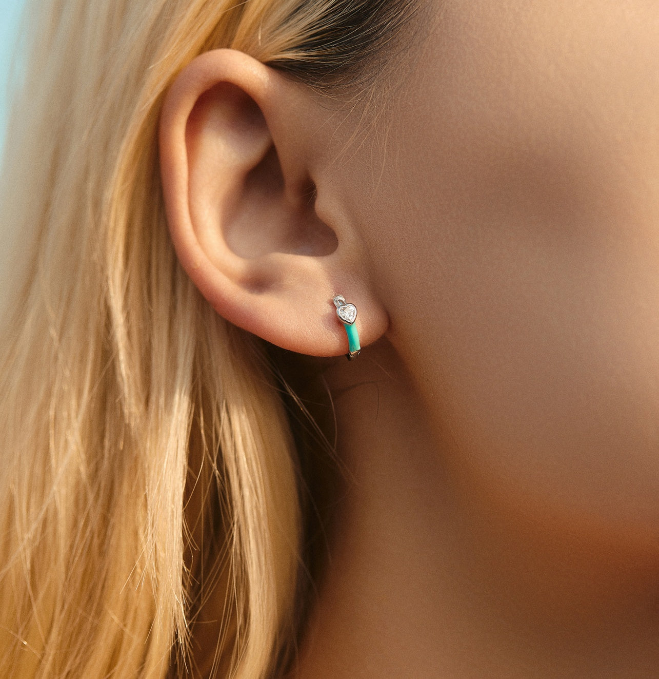 S925 Colorful Dopamine-style Enamel CZ Hoop & Huggie Earrings