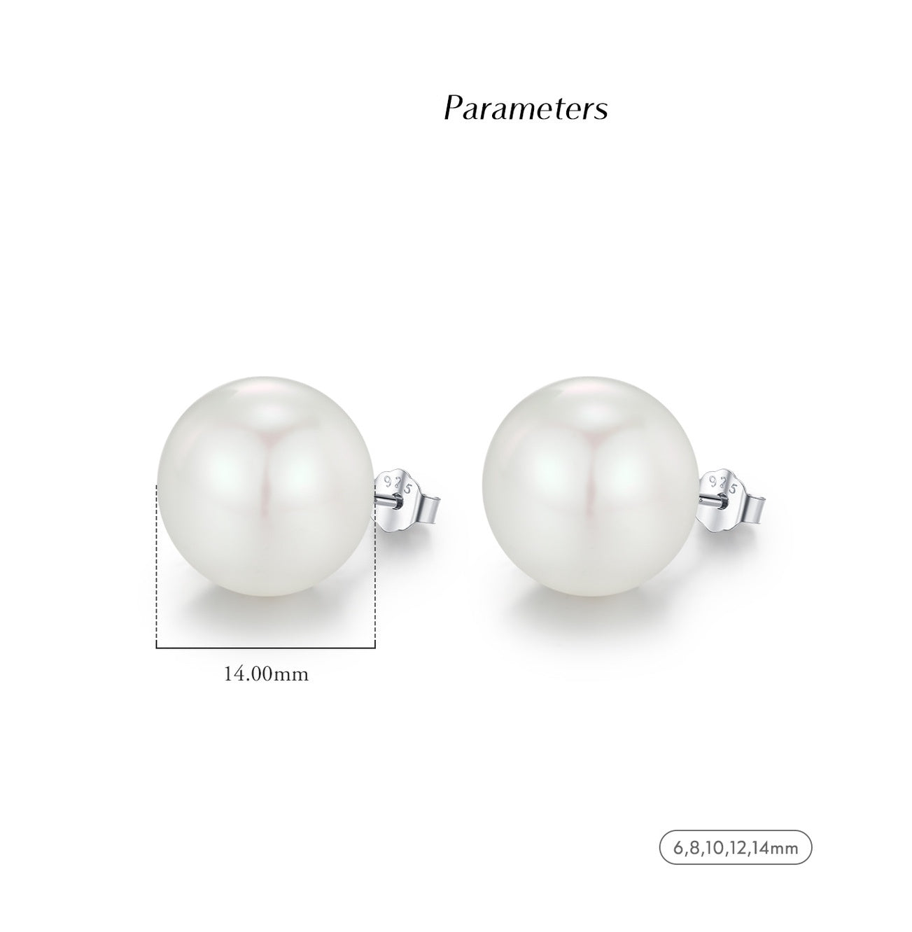 S925 French Style Sophisticated Swarovski Synthetic Pearl Ear Studs