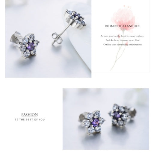 Vintage Chic: Statement Zirconia Flower Ear Studs