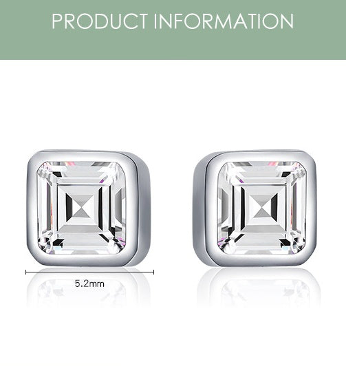 Square High-Quality CZ Mild Luxe Fashion Ear Studs