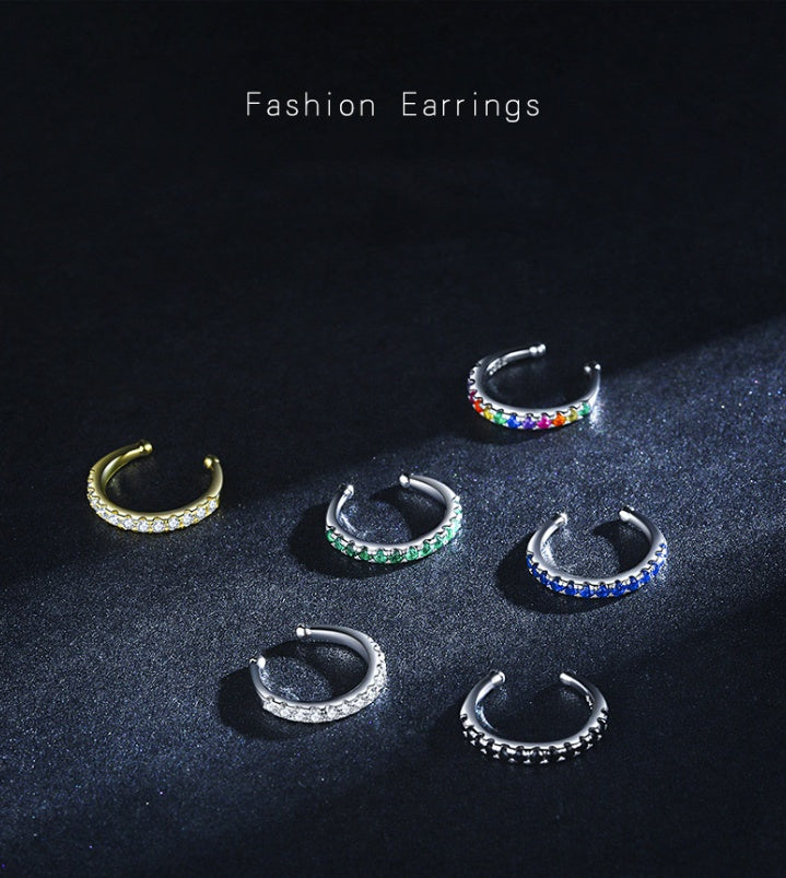 S925 Chic & Versatile: Micro Pave Statement Ear Studs&Cuffs for Effortless Elegance with CZ Inlaid