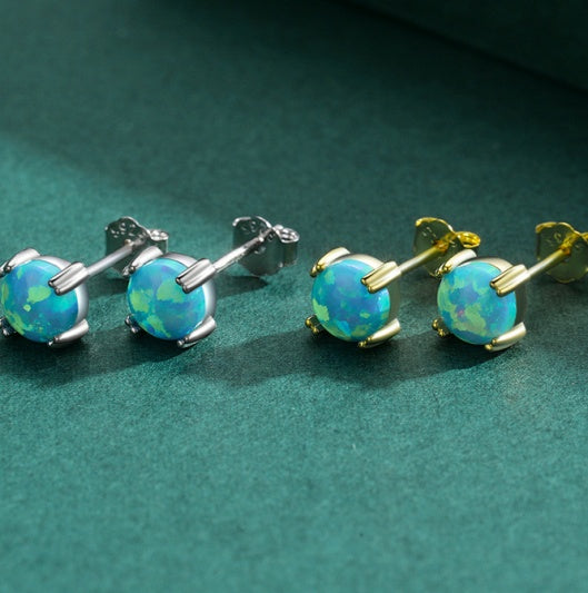 Entry Lux Japanese Miniature Ear-care Faux Australian Opal Ear Studs