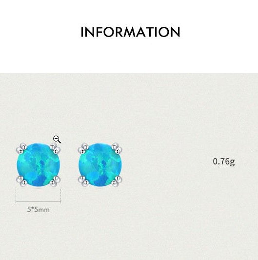 Entry Lux Japanese Miniature Ear-care Faux Australian Opal Ear Studs