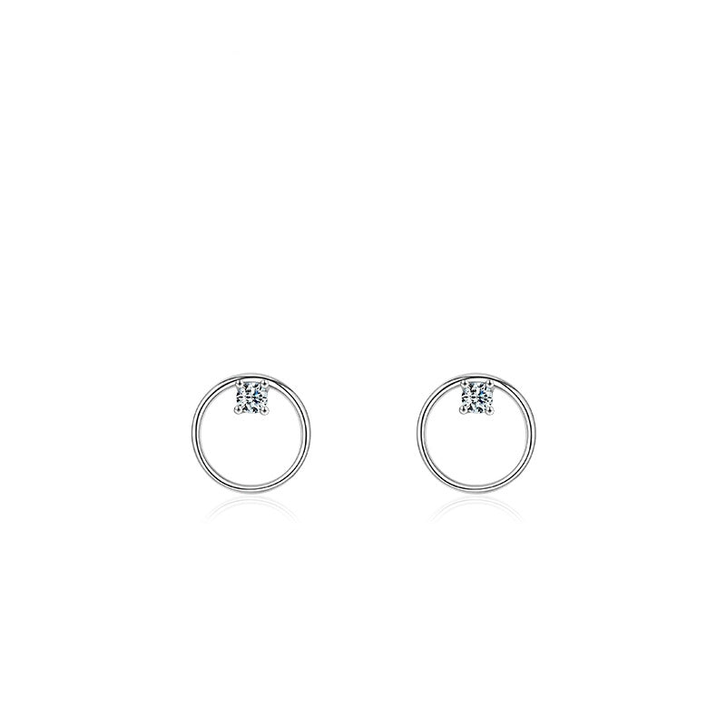 Simple and Versatile Round Simulated Diamond Ear Studs