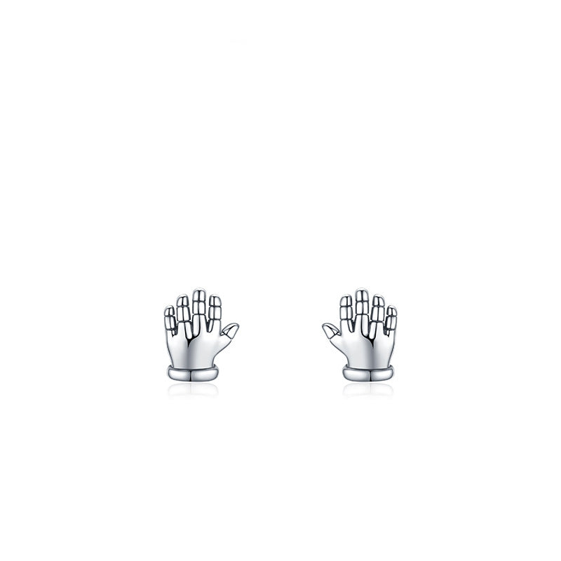 Simple Individuality Glossy Cute Palm-shaped Stud Earring