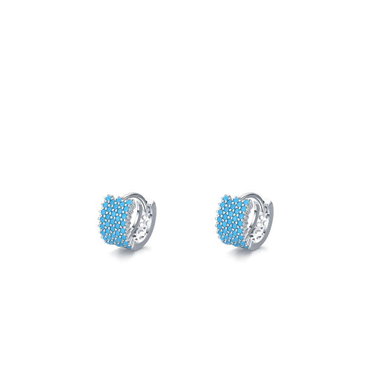 Elegant Imitation Turquoise Cold-toned Statement Earring