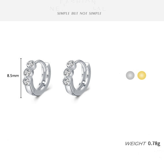 Trendy CZ-set Hot-selling Huggie & Hoop Earrings with INS Style