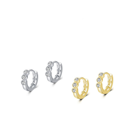 Trendy CZ-set Hot-selling Huggie & Hoop Earrings with INS Style