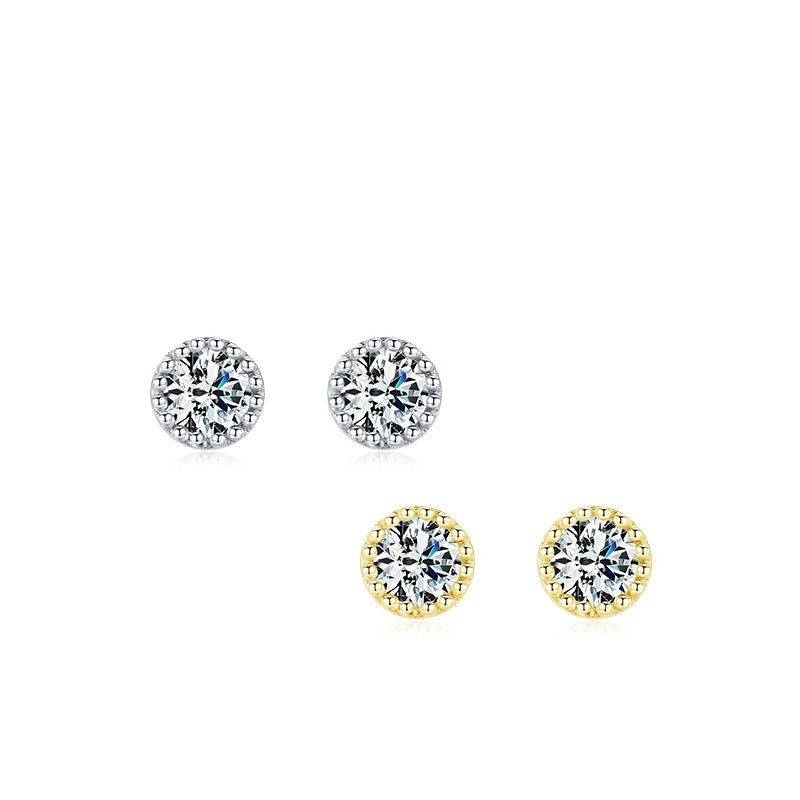 Minimalist Chic Classic Round CZ Stud Earring as Worn by Instagram Influencers