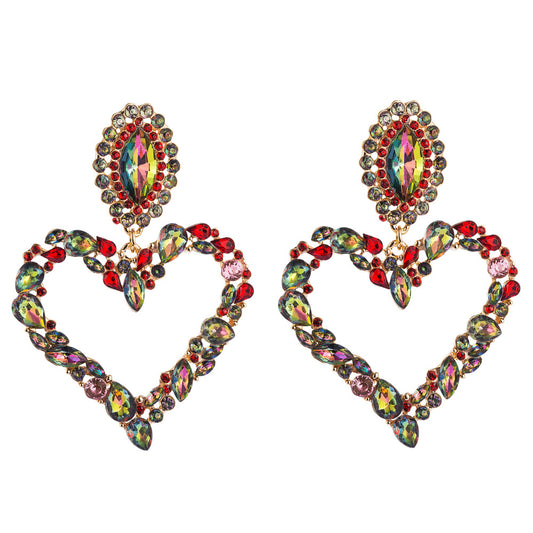 Heart-shaped Statement Multicolor Drop Earring