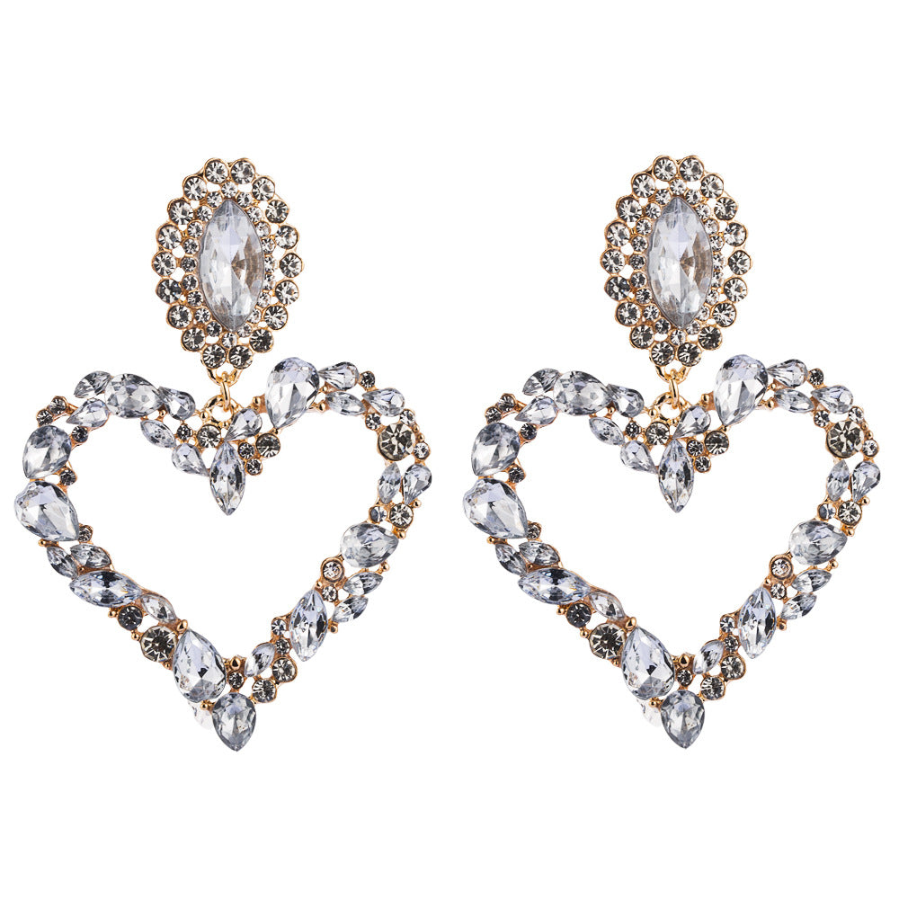 Heart-shaped Statement Multicolor Drop Earring