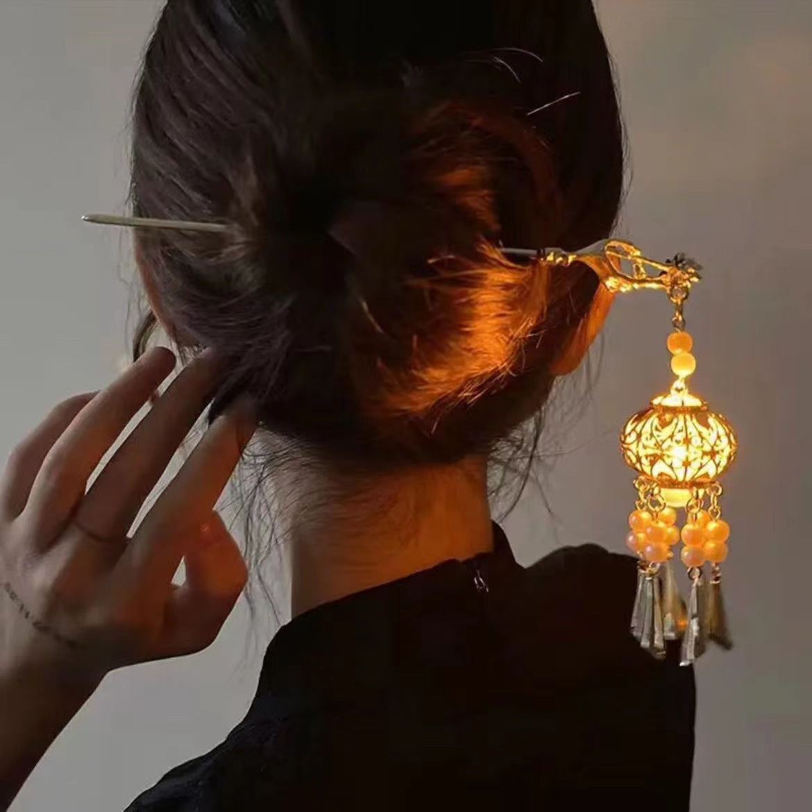 Vintage Lighted Lantern Hairpin