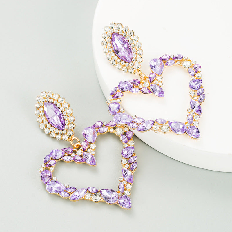 Heart-shaped Statement Multicolor Drop Earring