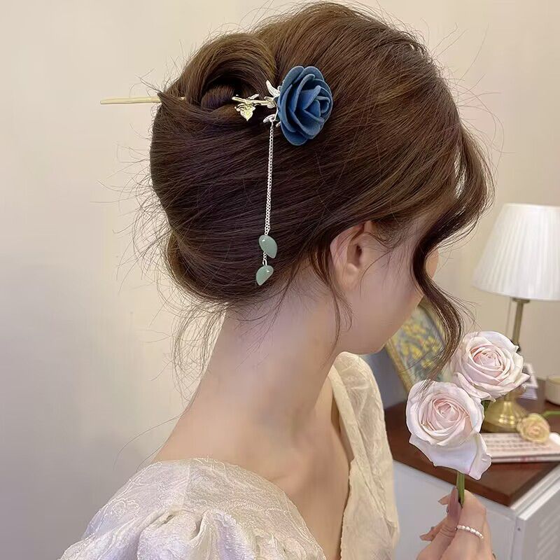 Chinese Style Vintage Rose Floral Hairpin
