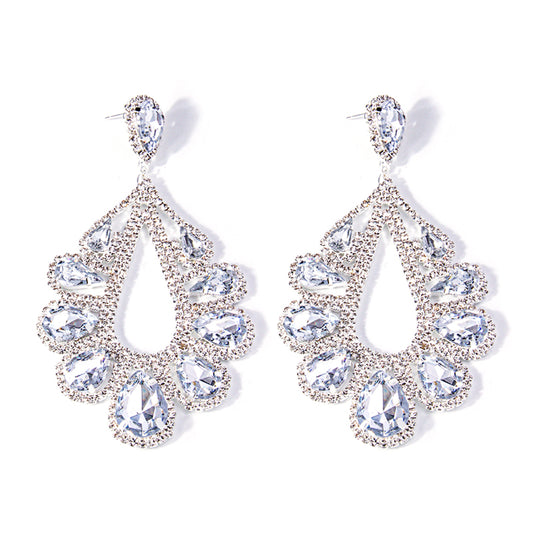 Elegant Crystal Large Rhinestone Statement Earring