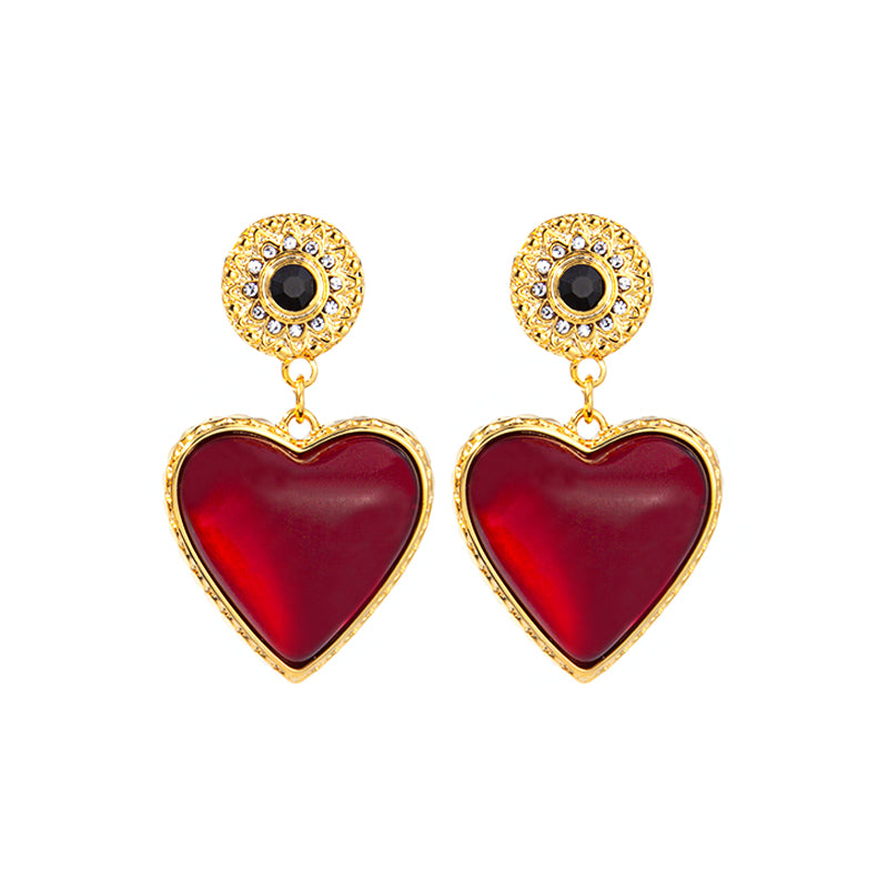 Vintage Chic Heart Rhinestone Earring