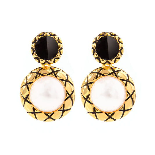 Women Pearl Stylish Fashion Pearl Round Drop Earring