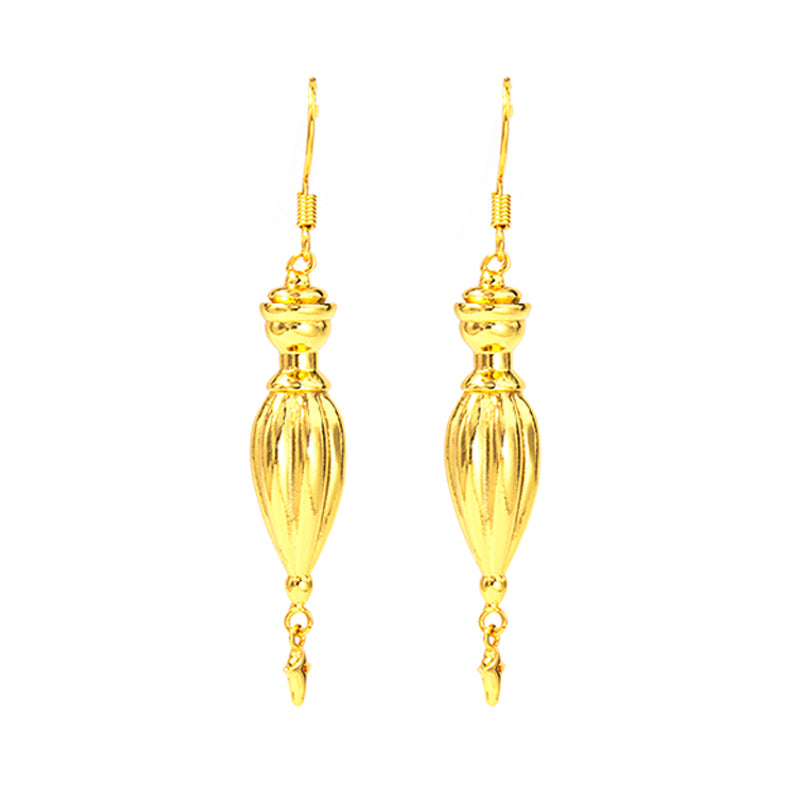 Gold Bottle Time in a bottle Starburst Dangle Earrings