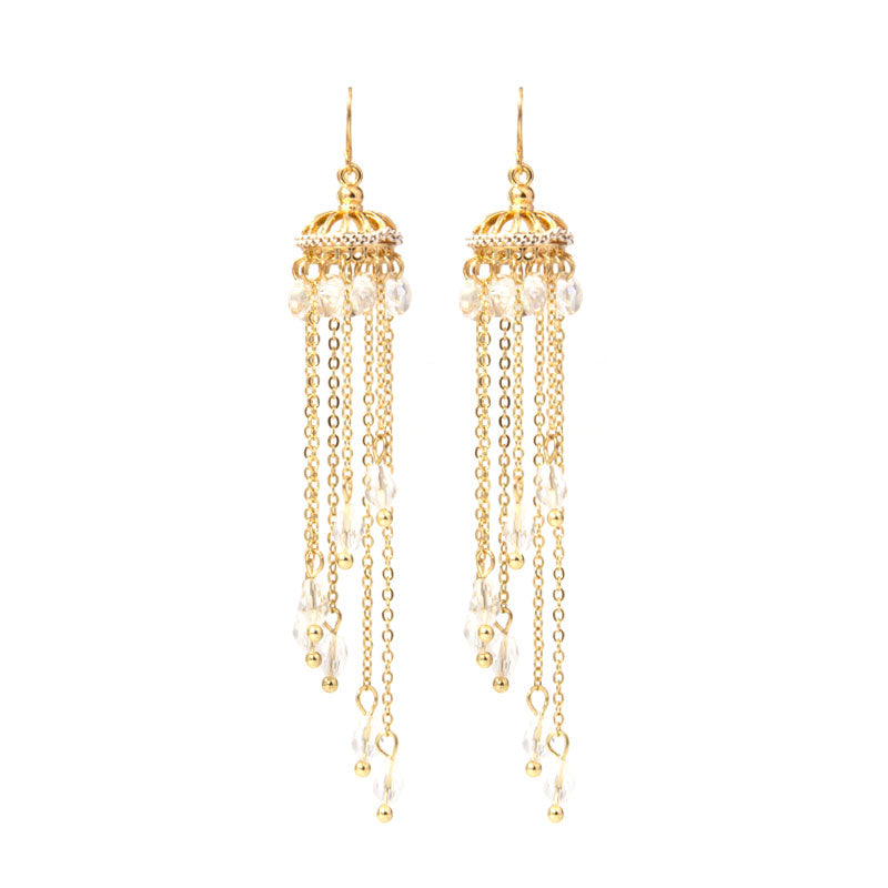 Rhinestone Fairy Lamp Tassels Earring