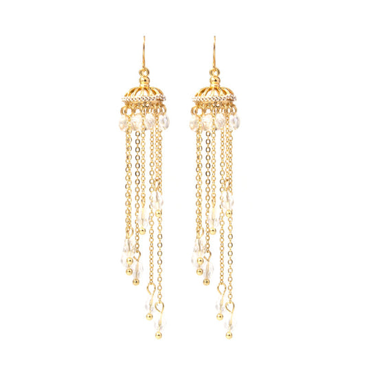 Rhinestone Fairy Lamp Tassels Earring