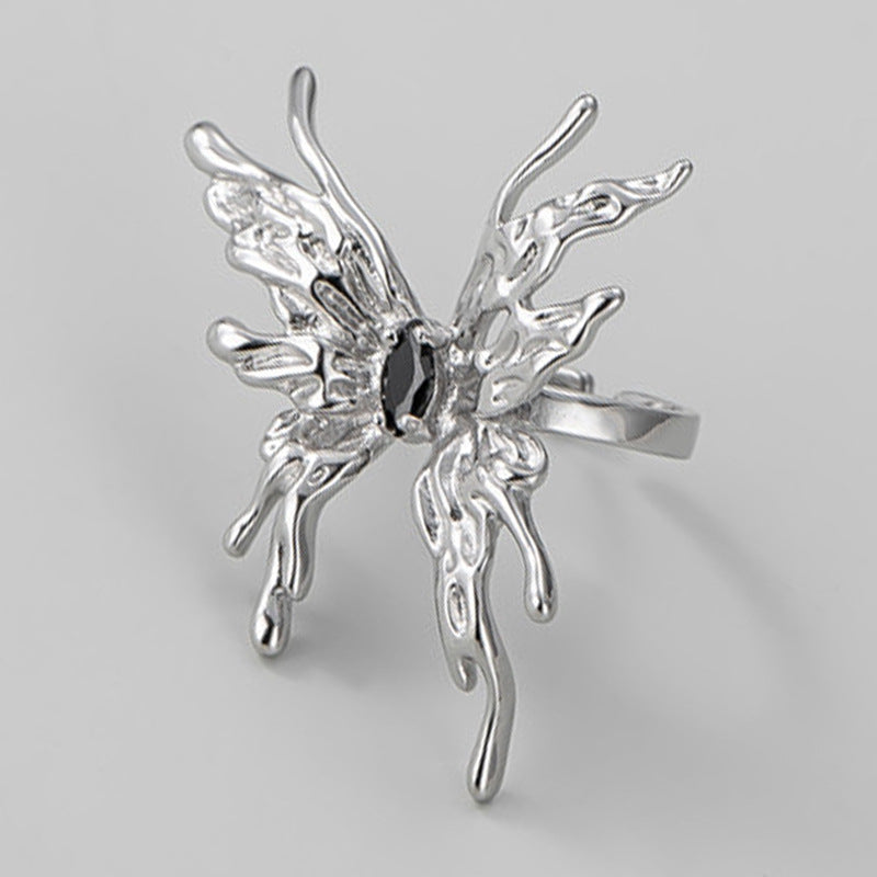 Chic Fashion Silver Women Butterfly Ring